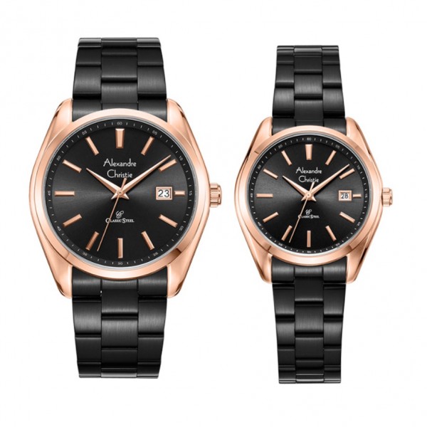 Alexandre Christie AC 8656 Rosegold Black Couple